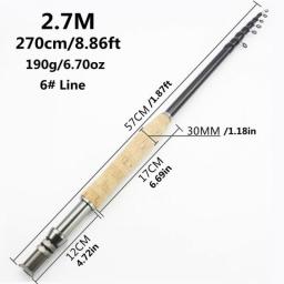 NEW 2.1M 2.4M 2.7M 3.0M Telescopic Fly Fishing Rod Portable Carbon UltraLight Fast Action Fly Fishing Rod Cork Handle Tackle