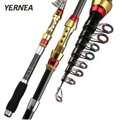 Yernea 99Percent Carbon Short Sea Fishing Rods Fiber Telescopic Fishing Rod 1.8-3.6M Spinning Telescopic Fishing Tackle Spinning Rod