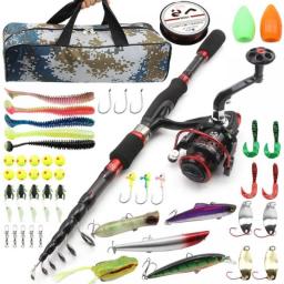 1.8m/2.1m Spinning Fishing Rod With Reel Carbon Fiber Rod Combo With Wheel Bait Line For LAKE River Boat/Rock/Beach Fishing