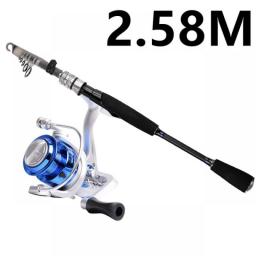 Mavllos Telescopic Fishing Rod Reel Combo 1.98m  2.28m 2.58m Spinning Rod Spinning Fishing Reel Set Kit For Beginner