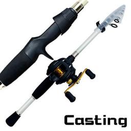 Ghotda Carbon Ultra-Short Sea Rod Telescopic Lure Fishing Reel Set Metal Fast Take-Up Fishing Reel 1.6 1.8 2.1 2.4m