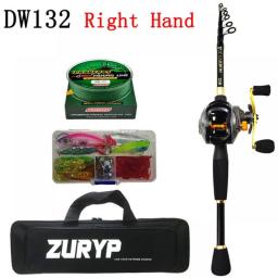 ZURYP 1.8-2.4M Casting Rod Combo Spinning Fishing Set With Bag Portable Travel Fishing Combo Casting Rod Reel Fishing Kit