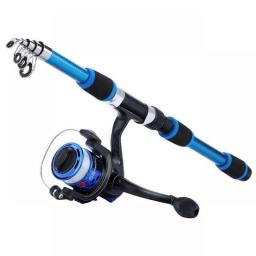 YOUZI Portable 1.8m Telescopic Fishing Rod 5.5:1 Gear Ratio Spinning Fishing Reel Set With Fishing Line Fishing Gear