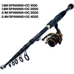 Ghotda Lightweight Lure Fishing Rod Set Fishing Rod Spining Reel Close Length45/47.6/48.5/51cm