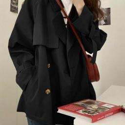 Autumn Women Windbreaker New Korean Style Vintage Elegant Clothes Coat Y2k Girl Fashion Loose Street Short Jacket Female