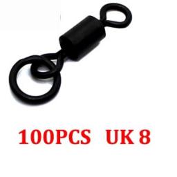100 X Flexi Ring Swivels With Ring UK Size 8 11 And UK 20 Micro Rig Swivels For D-Rig Chod Hinged Rig Carp Terminal End Tackles