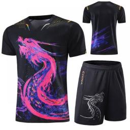 Latest China Dragon Table Tennis Suit Jerseys Men Women Child China Ping Pong Suits Table Tennis Clothes Table Tennis T Shirts