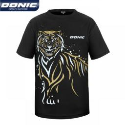 DONIC Table Tennis Jersey Men Women Sports T-shirts Tiger Breathable Ping Pong Shirts Short Sleeve Round Neck