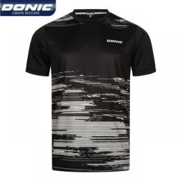DONIC Breathable Table Tennis Jersey Quick Dry Ping Pong T-shirt Round Neck Lapel Sports Tops Short Sleeve