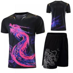Latest Chinese Dragon Table Tennis Jerseys Kit Men Women Children China Ping Pong Suits Table Tennis Sets Sport Shirt Clothes
