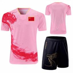 2021 Dragon Table Tennis Jersey Sets, CHINA Men Women Ping Pong T-Shirt , Girls Table Tennis Shirt Suits Kids Ping Pong Clothes