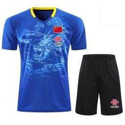 New Season Flag CHINA Dragon Table Tennis Jersey Sets Men Women, Girls Ping Pong Suits, PingPong Clothes Kit Tennis Shirts