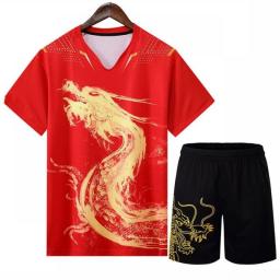 2021 CHINA Dragon Table Tennis Jerseys Shorts Sets, Women Ping Pong Kits, Men Table Tennis Shirt Clothes Kids PingPong T Shirts