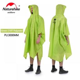 Naturehike Raincoat 3 In 1 Portable Rain Coats Outdoor Waterproof Multifunction Poncho Rain Cape Ultralight Camping Mat Shelter