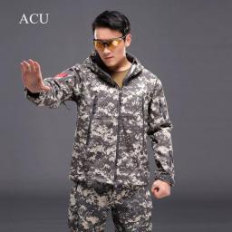 Tactical Army Jacket Men Military Camouflage Airsoft Jacket Waterproof Softshell Outdoor Sport Hiking Windbreaker Jackets