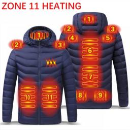Heated Vest Jacket Washable USB Charging Hooded Cotton Coat Electric Heating Warm Jacket Outdoor Camping Hiking Heated Jacket