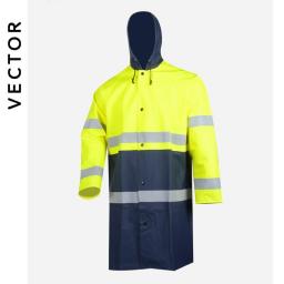 High Quality Extra Thick Rain Coat Waterproof Bicycle Rainwear Safe Jacket Reflective Strap Night High Visibility Security Wear