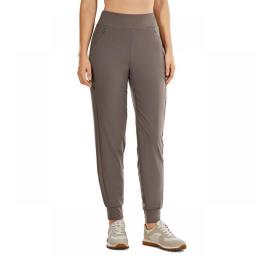 CRZ YOGA Women's Double Layer Jogger Sweatpants With Zipper Pockets Warm Stretchy Comfy Lounge Pants Elastic Waist(Inseam: 28'')