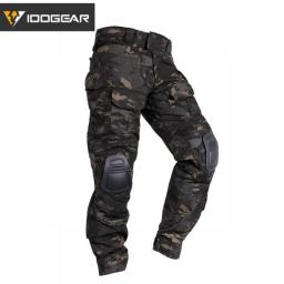 IDOGEAR Tactical G3 Pants With Knee Pads Airsoft Trousers MultiCam CP Gen3 Hunting Camouflage Black Quick Dry 3201