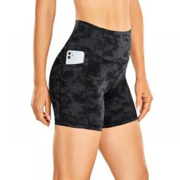 Women's Naked Feeling Biker Shorts - 5'' High Waisted Athletic Shorts Yoga Shorts With Pockets