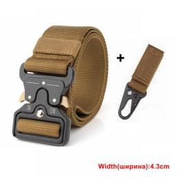 Tactical Belt Men Military Army Belts Metal Buckle Adjustable Outdoor Waist Sports Survival Training Hunting Combat Belt Nylon