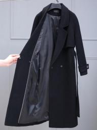 Black Coat Women's Medium-length New Popular High-end Double-sided Cashmere Autumn And Winter Thickening Wool Coat