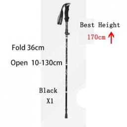 5-Section Outdoor Fold Trekking Pole Camping Portable Walking Hiking Stick For Nordic Elderly Telescopic Club Easy Put Into Bag