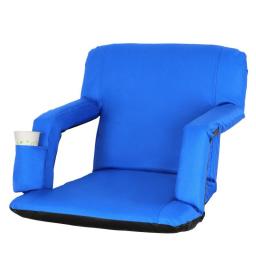 Portable Stadium Seat Chair Reclining Seat Blue Bleachers W/5 Assorted Positions