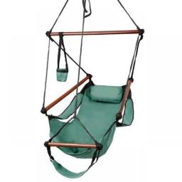 Hammock Hanging Chair Air Deluxe Outdoor Chair Solid Wood 250lb Green Color