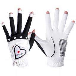 TYGJ Golf Ladies Gloves Open Fingers Palm Non-slip Particles Left And Right Hand Breathable Sun Protection Sports Golf Equipment