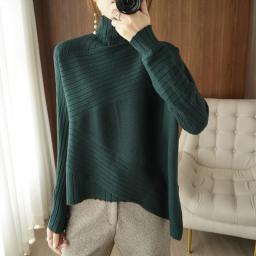 2022 Autumn Winter Women Sweater Turtleneck Cashmere Sweater Women Knitted Pullover Fashion Keep Warm  Loose Tops