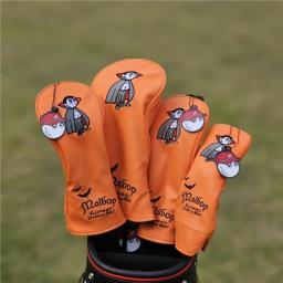 Vampire Fisherman Hat Golf Club #1 #3 #5 Wood Headcovers Driver Fairway Woods Cover PU Leather Head Covers Golf Putter