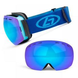 Snap-on Double Layer Lens PC Skiing Anti-fog UV400 Snowboard Goggles Men Women Ski Eyewear Case