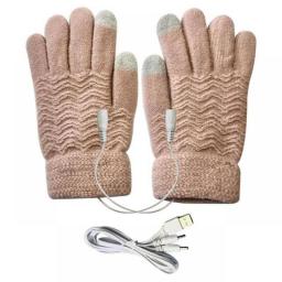 USB Electric Heated Gloves Heating Winter Thickened Full Fingers Gloves Touchscreen Gloves For Men Women Outdoor Hand Warmer
