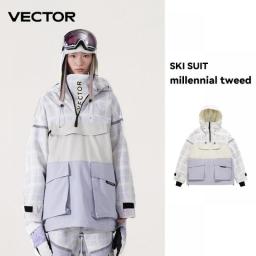 VECTOR Ski Wear Women Man Hooded Sweater Reflective Trend Ski Wear Thickened Warmth And Waterproof Ski Equipment Ski Suit Women