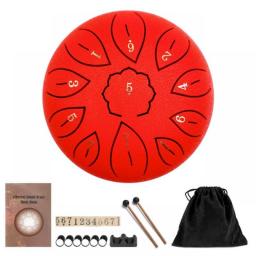 8/11 Tune Percussion Musical Instrument 6 Inch Steel Tongue Drum For Beginner Tune Hand Drum Pad Sticks Carrying Bag Percussion