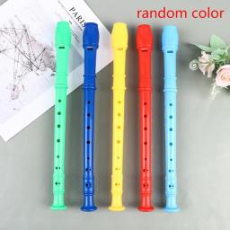 1pc Plastic Instrument Musical Soprano Recorder Long Flute 8 Holes Random Color