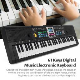 61 Key Electronic Keyboard With Digital Display Screen Kid Multifunctional Electric Piano With Microphone Interface For Beginner