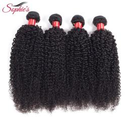 Sophie's Hair Brazilian Kinky Curly 4 Bundles Hair Weaves  Human Non-Remy Hair Weaves  Natural Color Extensions