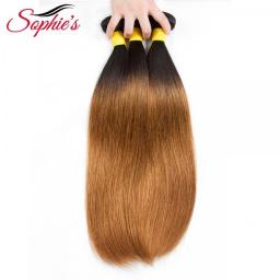 Sophie's Pre-colored Ombre Bundles T1B/30 Color 1 Bundles Hair Peruvian Human Hair Non-Remy Straight Hair Hair Extensions