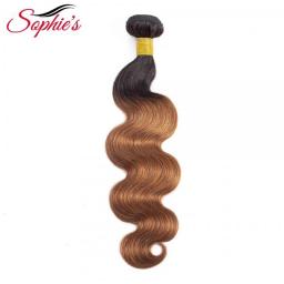Sophie's Pre-colored Ombre T1B/30 Color 1 Bundles Hair Malaysian Human  Hair Non-Remy Body Wave Hair Sew In Hair Extensions