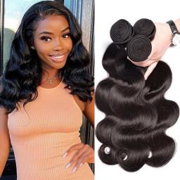 Wholesale Body Wave Bundles 100Percent Human Hair Brazilian Weave Natural Black 1 2 3 Bundles Deal Raw Virgin Hair Extensions