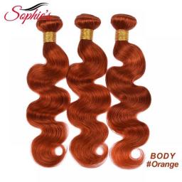Sophies Straight Human Hair Bundles Brazilian Hair Weaving Bug/Orange Color Remy Hair Extensions 1/3/4pcs Free Shipping