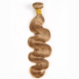 HairUGo #27 Honey Blonde Human Hair Extensions Remy Hair Weave Pre-Colored Brazilian Body Wave Bundles Hair Weaving