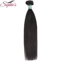 Sophie's Straight Brazilian Hair Weave Bundles 100Percent Human Hair 1 Bundle Deals Non Remy Hair Extension 3 Or 4 Bundles Can Buy