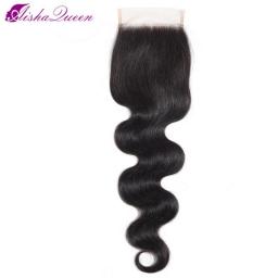 Peruvian Human Hair Closure 4*4 Lace Closure Body Wave Swiss Lace Closure 10-24 Inch Free Part Non-Remy Hair Weaving