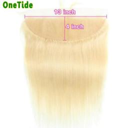 613 Blonde Lace Frontal 13x4 HD Transparent Swiss Lace Frontal  Straight Brazilian Remy Human Hair Extension 12-16 Inches
