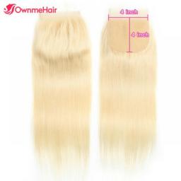 24 Inch Color 613 Blonde 13x4 Invisible Lace Frontal Ear To Ear Hand Tied Brazilian 4x4 Lace Closure Pre Plucke With Baby Hair