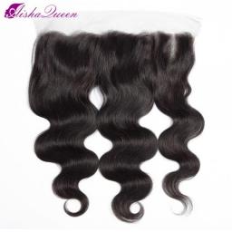 Aisha Queen Hair Body Wave 13x4 Lace Frontal Human Hair Closure Free Part Peruvian Non-Remy Hair Swiss Lace Natural Color