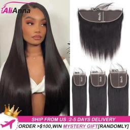 Straight Hair 13X4 Lace Frontal Skin Melt Transparent HD Lace Frontal 4X4 6X6 5x5 Lace Closure Remy Brazilian Hair Top Quality